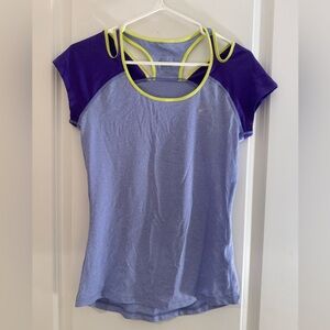 Nike Women's Purple and Yellow Athletic Top